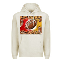 Oatmeal Heather team color red and gold football Premium Hoodie - MaliasSmallBusiness