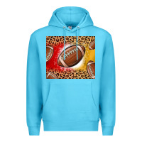 Ocean Blue team color red and gold football Premium Hoodie - MaliasSmallBusiness