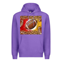 Purple team color red and gold football Premium Hoodie - MaliasSmallBusiness