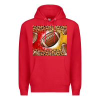 Red team color red and gold football Premium Hoodie - MaliasSmallBusiness