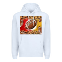 White team color red and gold football Premium Hoodie - MaliasSmallBusiness