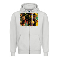 Dove Grey juneteenth brush stroke Zipper Hoodie - HRA Design Shop