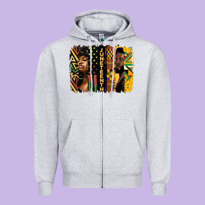 Juneteenth Brush Stroke Zipper Hoodie Designed By Hra Design Shop