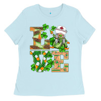 Baby Blue st.patricks nurse love gnomies Ladies Tee - BarkalooDesign