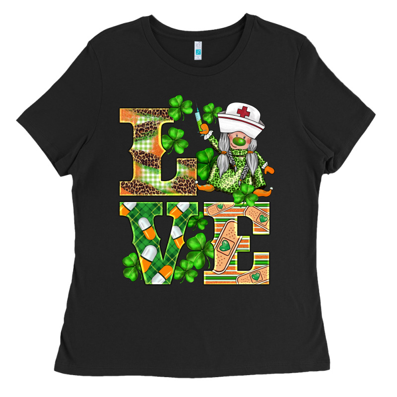 St.patricks Nurse Love Gnomies Ladies Tee by BarkalooDesign | Teevron
