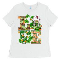 White st.patricks nurse love gnomies Ladies Tee - BarkalooDesign