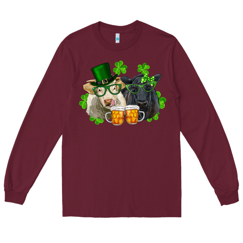 St. Patrick's Day Charolais And Black Angus Cows Long Sleeve Tee by RanaPortraitStore | Teevron