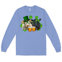 Colony Blue st. patrick's day charolais and black angus cows Long Sleeve Tee - RanaPortraitStore