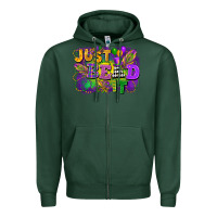 Sports Green just bead it Zipper Hoodie - FaDigitalArtStudio