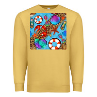 Antique Gold summer with leopard seamless pattern Premium Sweatshirt - BundleAndBundleShop
