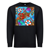 Black summer with leopard seamless pattern Premium Sweatshirt - BundleAndBundleShop