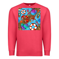 Cardinal summer with leopard seamless pattern Premium Sweatshirt - BundleAndBundleShop