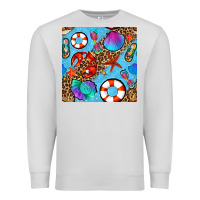 Dove Grey summer with leopard seamless pattern Premium Sweatshirt - BundleAndBundleShop