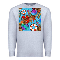 Heather Grey summer with leopard seamless pattern Premium Sweatshirt - BundleAndBundleShop