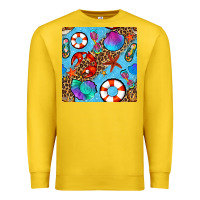 Lemon summer with leopard seamless pattern Premium Sweatshirt - BundleAndBundleShop
