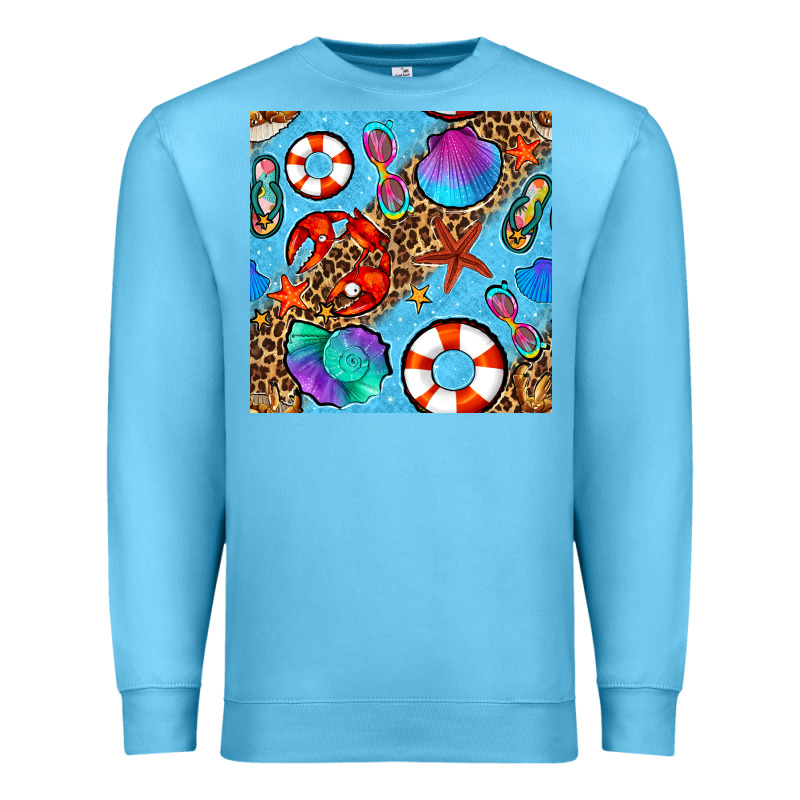 Summer With Leopard Seamless Pattern Premium Sweatshirt by BundleAndBundleShop | Teevron