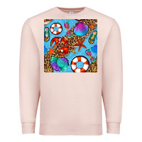 Pale Pink summer with leopard seamless pattern Premium Sweatshirt - BundleAndBundleShop
