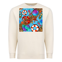 Sandshell summer with leopard seamless pattern Premium Sweatshirt - BundleAndBundleShop
