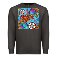 Smoke summer with leopard seamless pattern Premium Sweatshirt - BundleAndBundleShop
