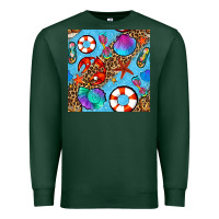 Sports Green summer with leopard seamless pattern Premium Sweatshirt - BundleAndBundleShop