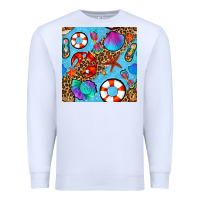 White summer with leopard seamless pattern Premium Sweatshirt - BundleAndBundleShop