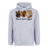 Heather Grey peace love tigers head Heavyweight Hoodie - JahusDesignShop