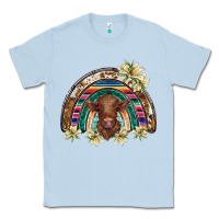 Dusty Blue scottish calf rainbow Classic Tee - BarkalooDesign