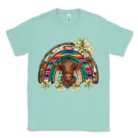 Seafoam scottish calf rainbow Classic Tee - BarkalooDesign