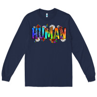 Navy human Long Sleeve Tee - Zillion Design Studio
