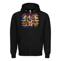 Black Made in America 4th of july Zipper Hoodie - CowGirlArtShop