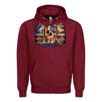 Burgundy Made in America 4th of july Zipper Hoodie - CowGirlArtShop