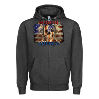 Charcoal Heather Made in America 4th of july Zipper Hoodie - CowGirlArtShop