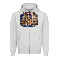Dove Grey Made in America 4th of july Zipper Hoodie - CowGirlArtShop