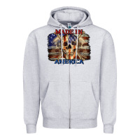 Heather Grey Made in America 4th of july Zipper Hoodie - CowGirlArtShop