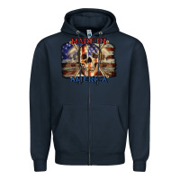 Navy Made in America 4th of july Zipper Hoodie - CowGirlArtShop