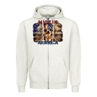 Oatmeal Heather Made in America 4th of july Zipper Hoodie - CowGirlArtShop