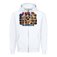 White Made in America 4th of july Zipper Hoodie - CowGirlArtShop