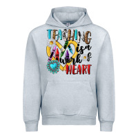 Heather Grey teaching is a work of heart Urban Hoodie - NancyCooperArtShop