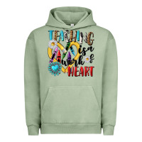 Pigment Oil Green teaching is a work of heart Urban Hoodie - NancyCooperArtShop