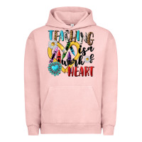 Pigment Salmon teaching is a work of heart Urban Hoodie - NancyCooperArtShop
