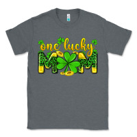Charcoal Heather one lucky mom Classic Tee - Zillion Design Studio