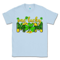 Dusty Blue one lucky mom Classic Tee - Zillion Design Studio
