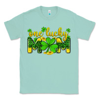Seafoam one lucky mom Classic Tee - Zillion Design Studio