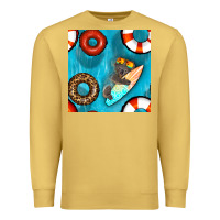 Antique Gold koala at the pool seamless pattern Premium Sweatshirt - BundleAndBundleShop