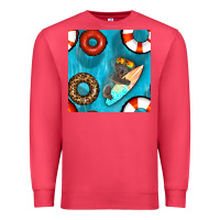 Cardinal koala at the pool seamless pattern Premium Sweatshirt - BundleAndBundleShop
