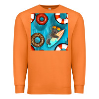 Carrot koala at the pool seamless pattern Premium Sweatshirt - BundleAndBundleShop