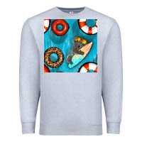 Heather Grey koala at the pool seamless pattern Premium Sweatshirt - BundleAndBundleShop