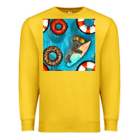 Lemon koala at the pool seamless pattern Premium Sweatshirt - BundleAndBundleShop