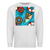Oatmeal Heather koala at the pool seamless pattern Premium Sweatshirt - BundleAndBundleShop
