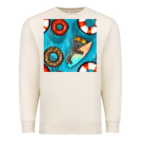 Sandshell koala at the pool seamless pattern Premium Sweatshirt - BundleAndBundleShop